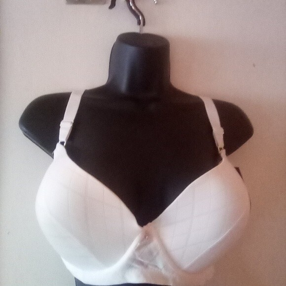 Youmita White Jacquard 40DD Push Up Bra/1XHipster - Picture 2 of 12